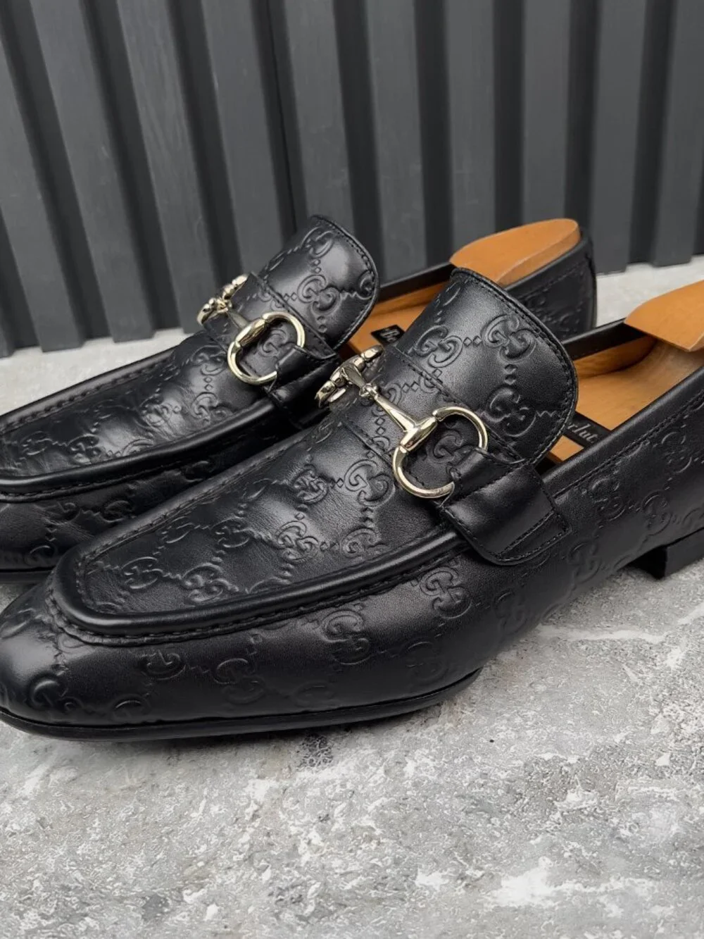 Gucci Tom Ford Era Loafers GG Monogram Embossed Black Leather 10 US or 43.5 EUR